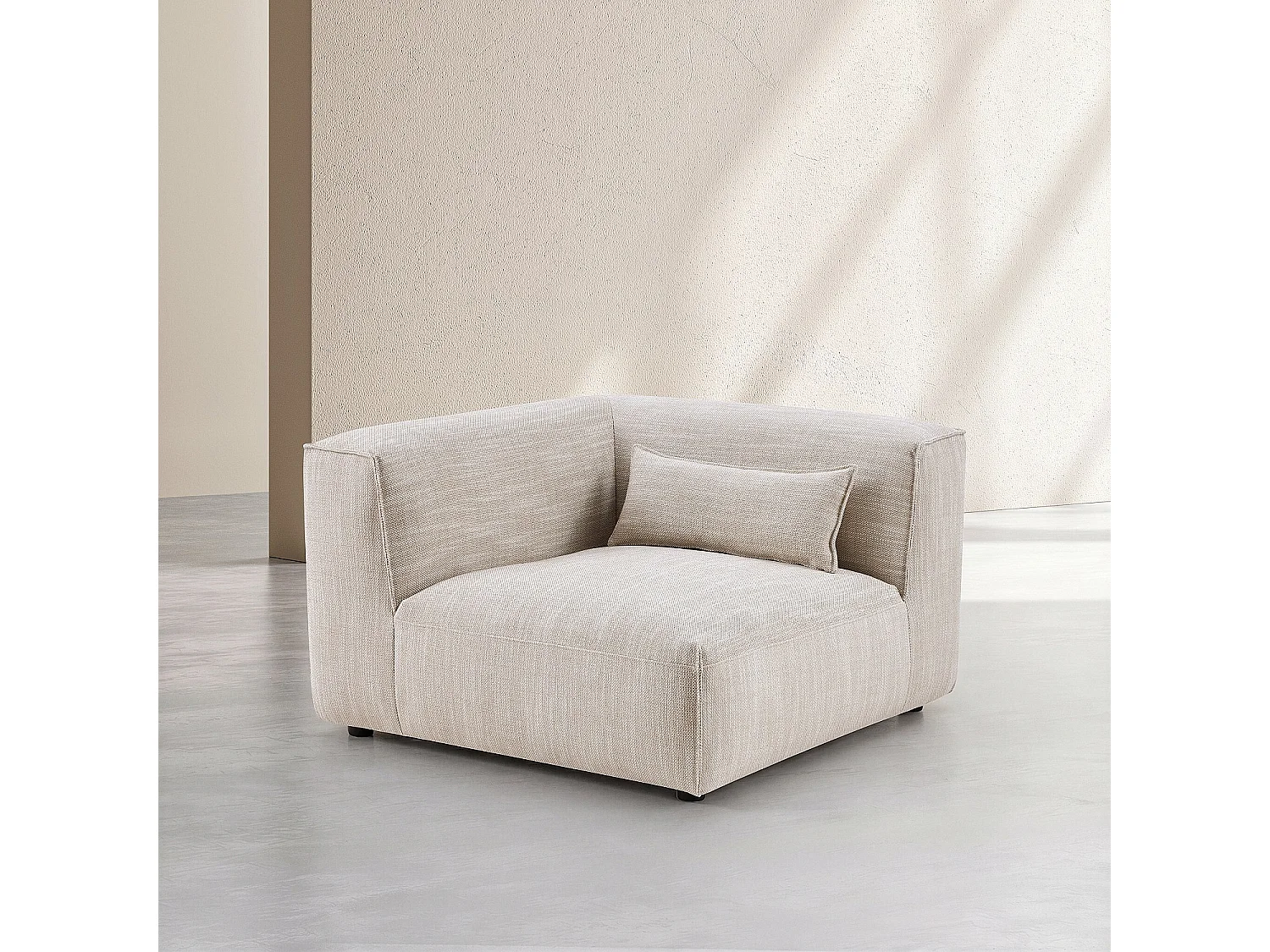 Habitat - Module d'angle en tissu - Beige mélangé - Kofi II