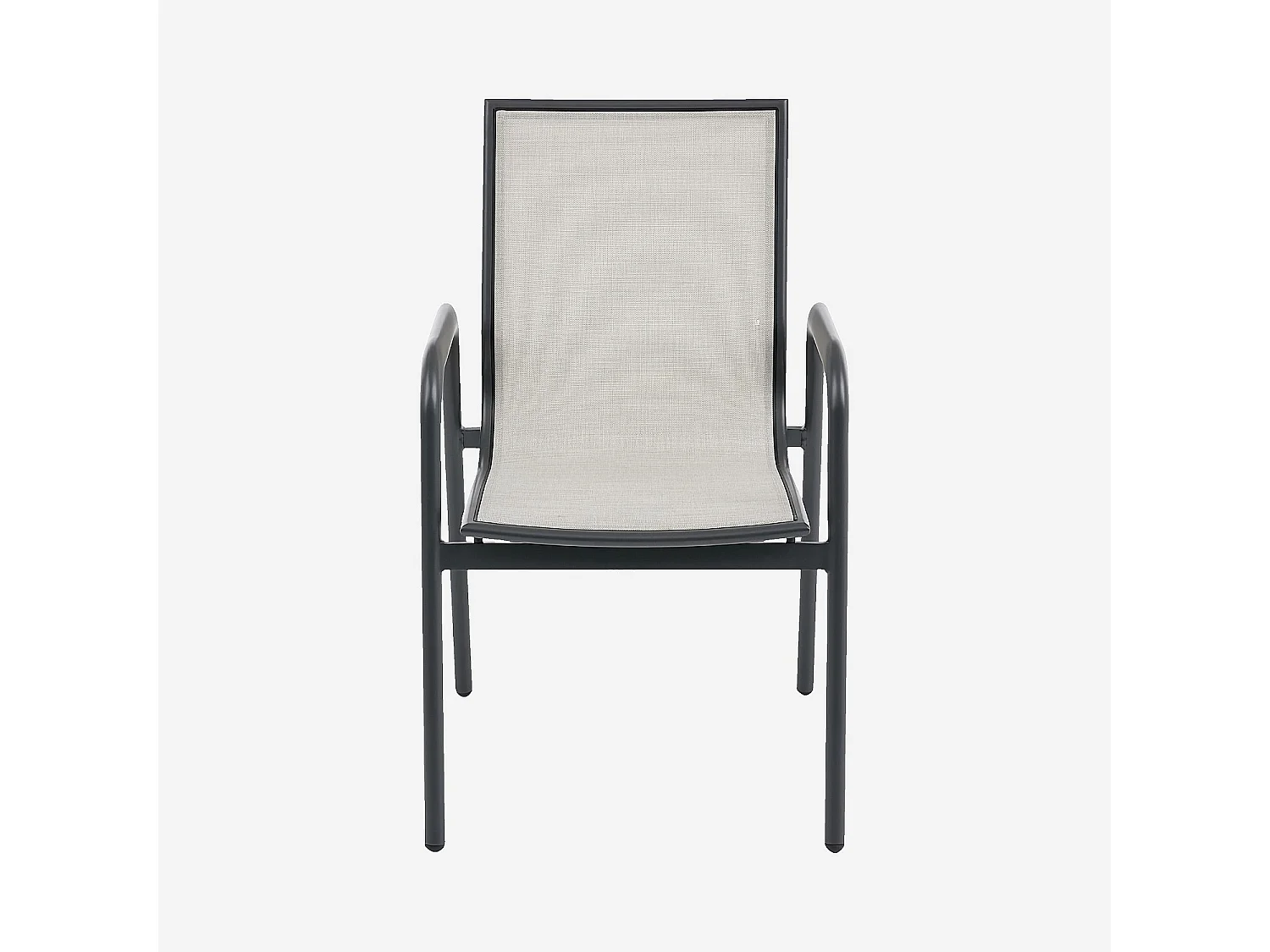 Habitat - Chaise de jardin en tissu déperlant et aluminium gris anthracite - Gris clair - Nazare