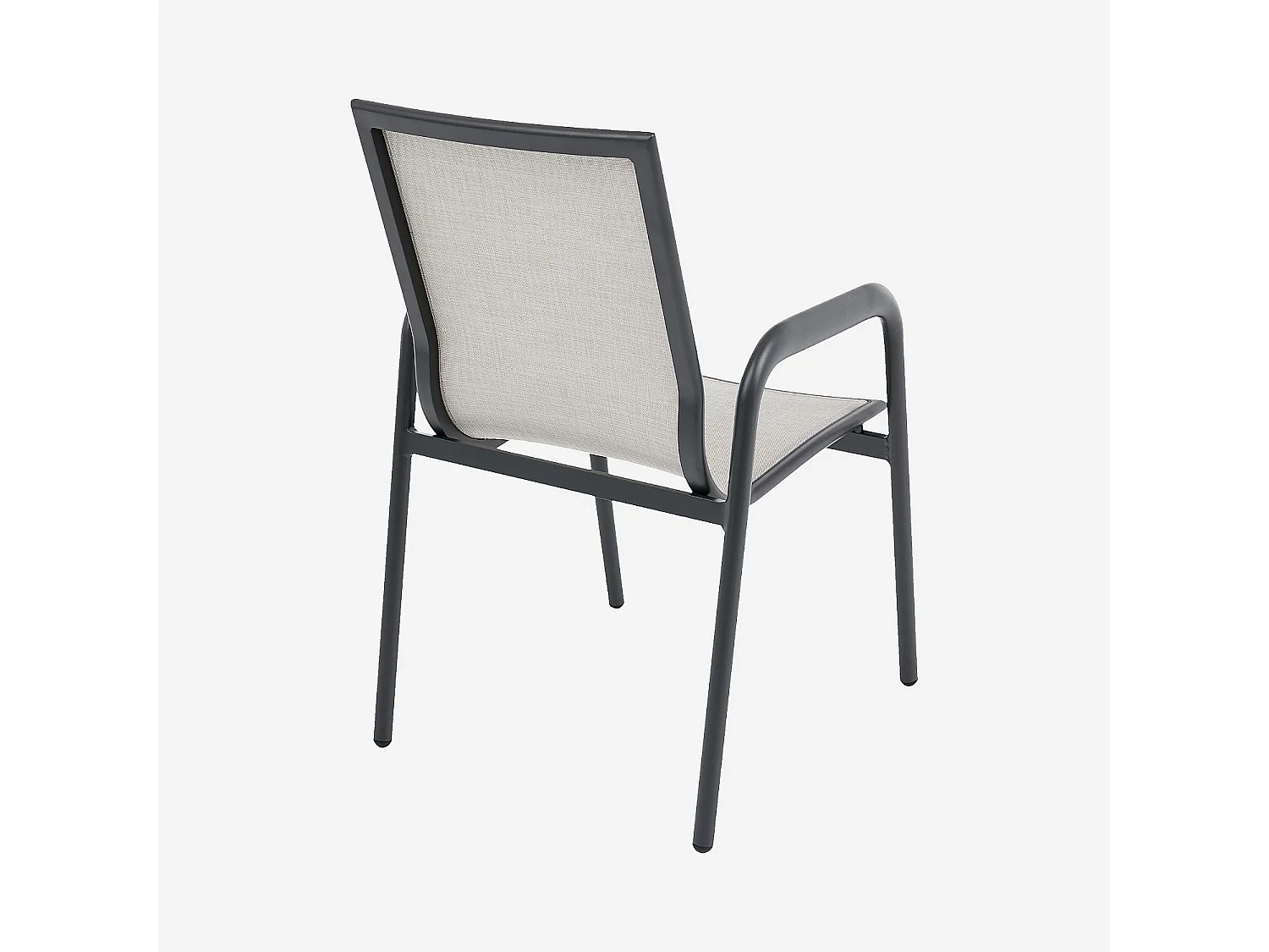 Habitat - Chaise de jardin en tissu déperlant et aluminium gris anthracite - Gris clair - Nazare