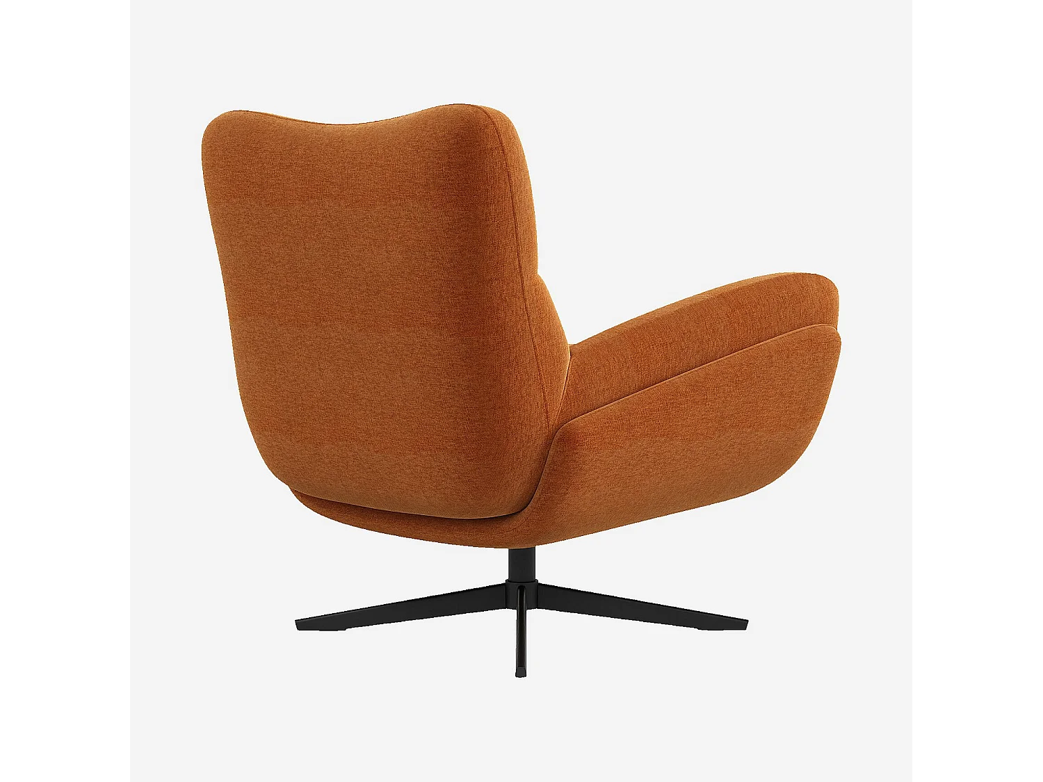 Habitat - Fauteuil pivotant en tissu et métal noir - Terracotta - Leia