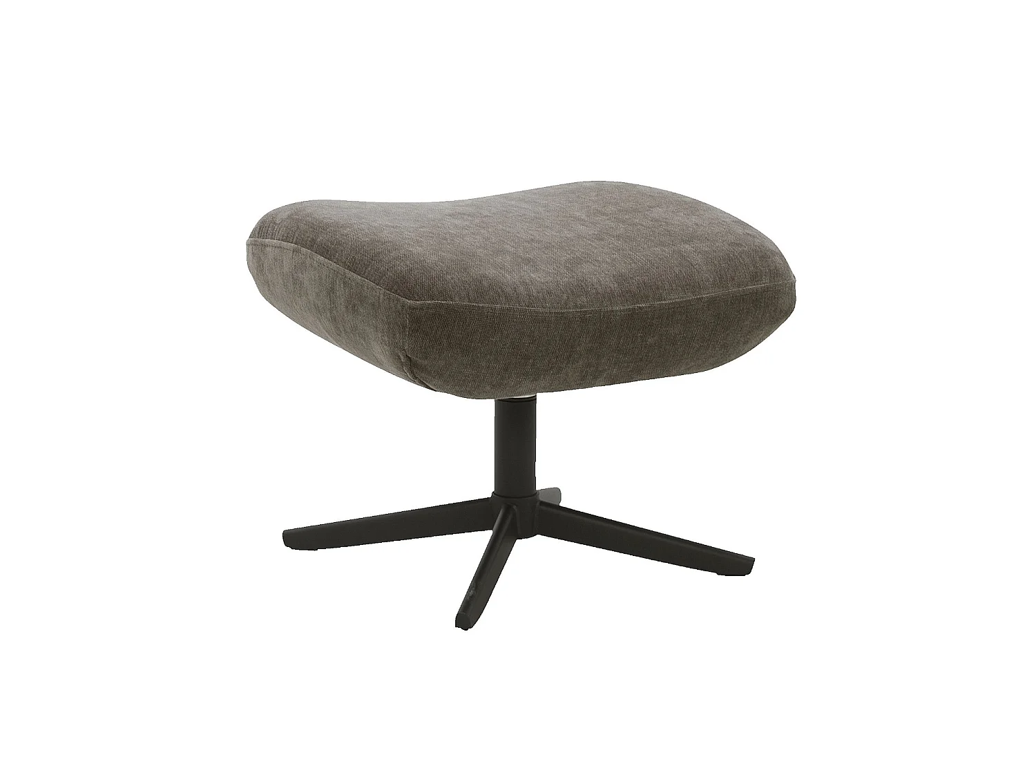 Habitat - Fauteuil pivotant avec repose-pieds en tissu et métal noir - Taupe - Leia
