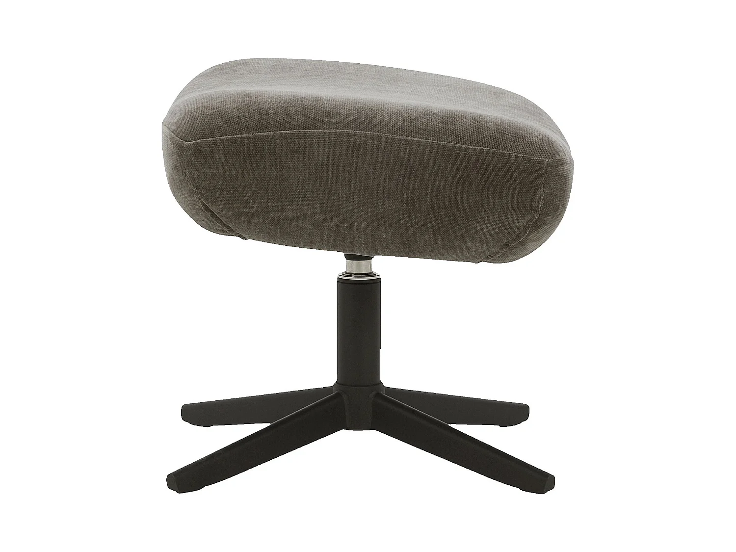 Habitat - Fauteuil pivotant avec repose-pieds en tissu et métal noir - Taupe - Leia
