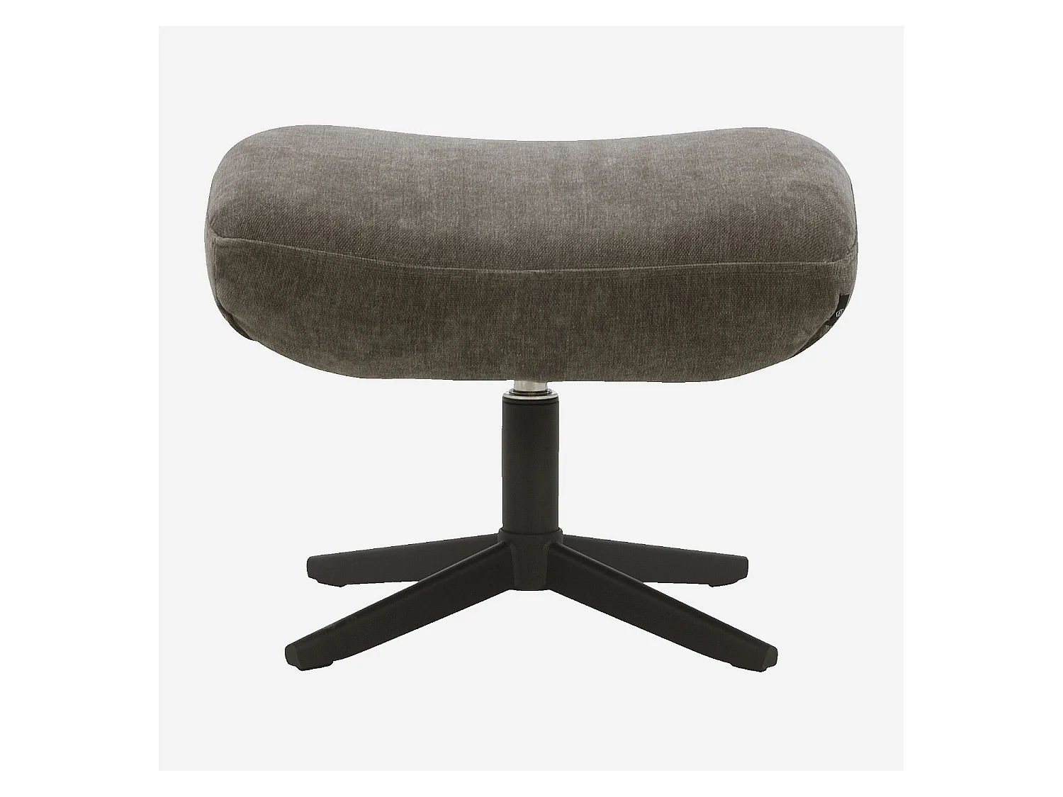 Habitat - Fauteuil pivotant avec repose-pieds en tissu et métal noir - Taupe - Leia