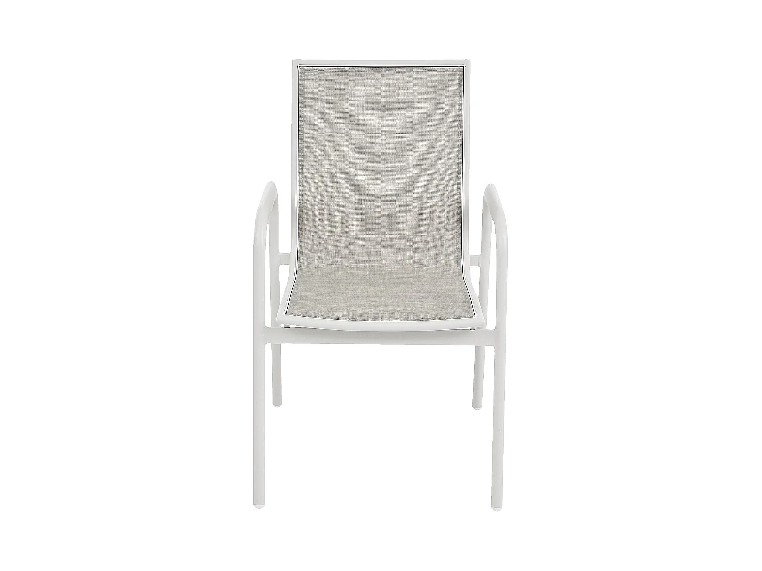 Habitat - Chaise de jardin en tissu déperlant et aluminium blanc cassé - Gris clair - Nazare