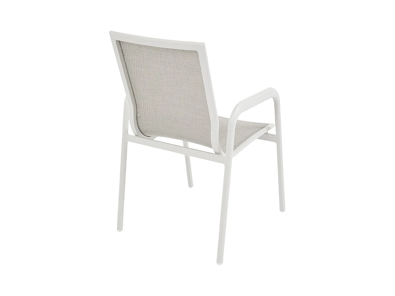 Habitat - Chaise de jardin en tissu déperlant et aluminium blanc cassé - Gris clair - Nazare