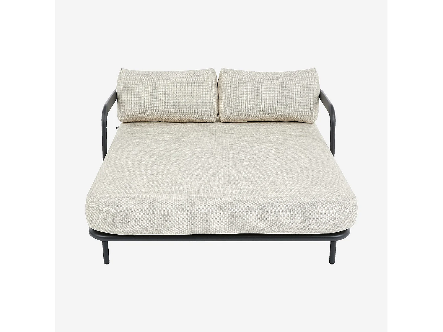 Habitat - Bain de soleil double en tissu tissé déperlant et aluminium gris anthracite - Beige mélangé - Nazare