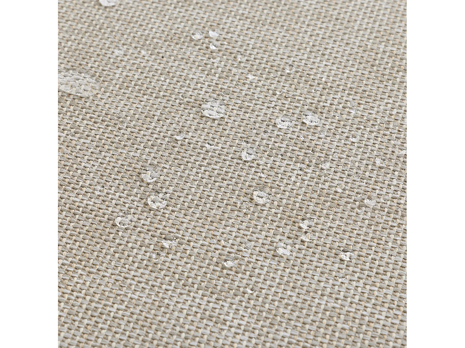 Habitat - Bain de soleil double en tissu tissé déperlant et aluminium gris anthracite - Beige mélangé - Nazare