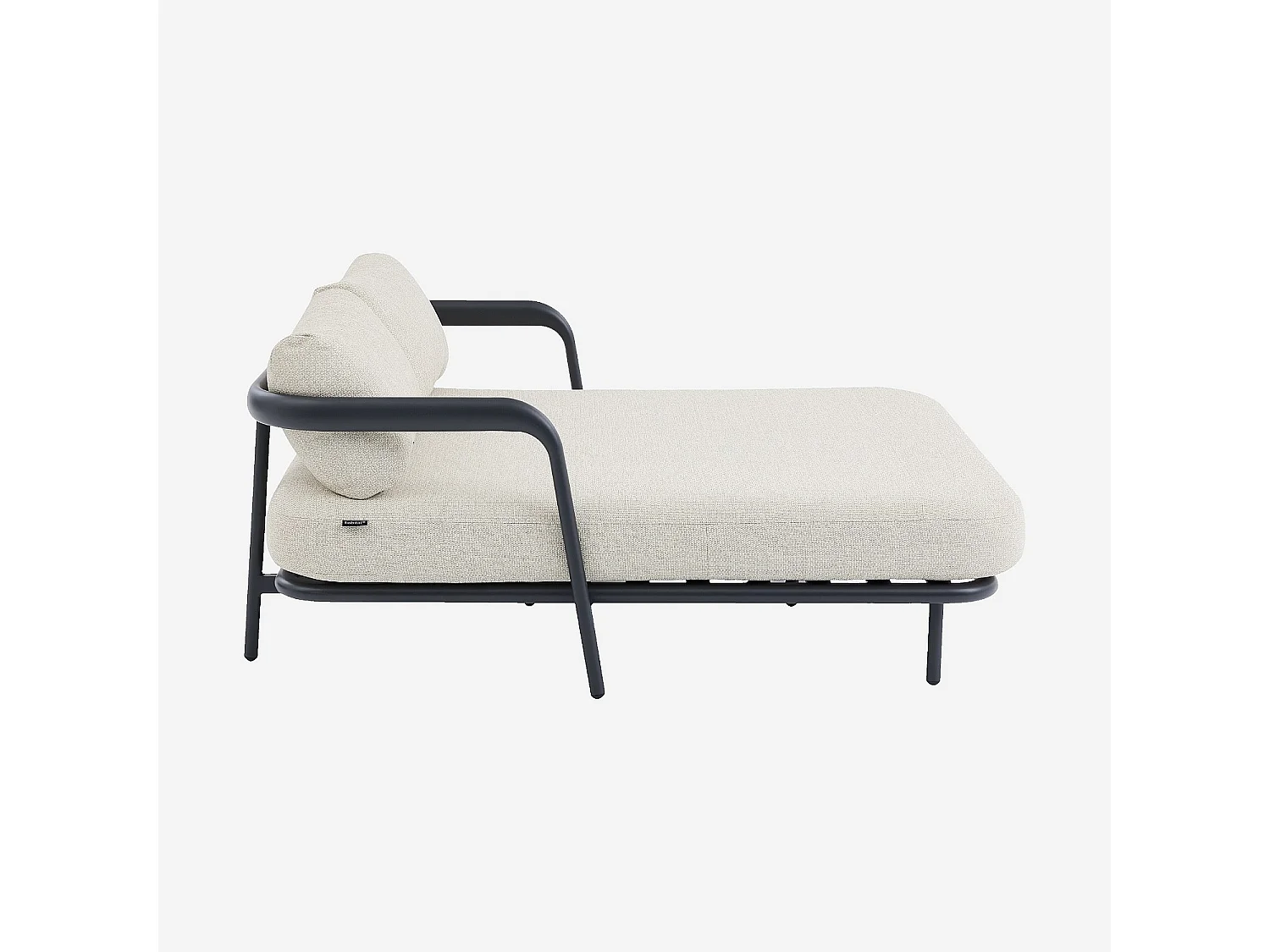 Habitat - Bain de soleil double en tissu tissé déperlant et aluminium gris anthracite - Beige mélangé - Nazare