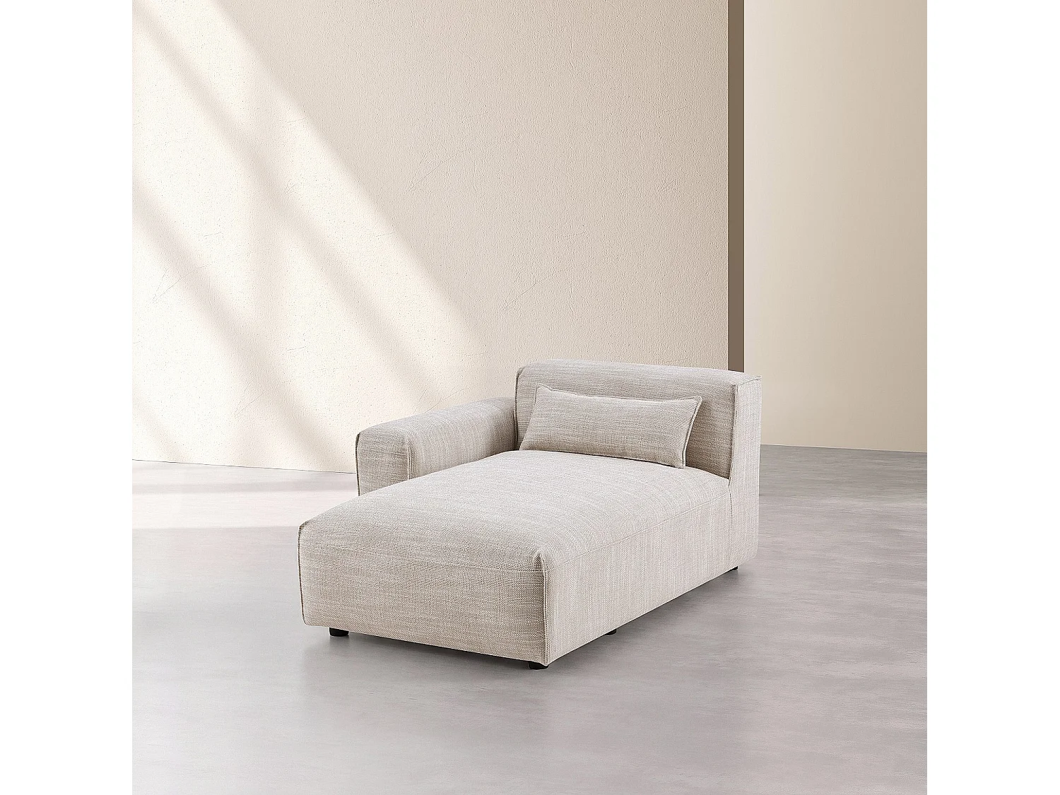 Habitat - Méridienne d'angle gauche en tissu - Beige mélangé - Kofi II