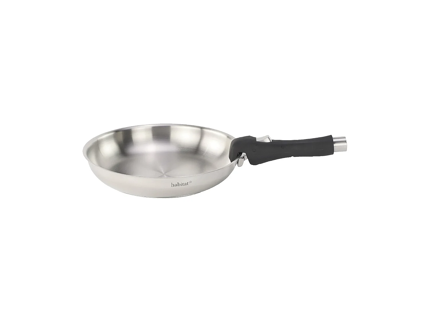 Habitat - Lot de 3 poêles amovibles en acier inoxydable tous feux - 20/24/28 cm - Argenté - Epure