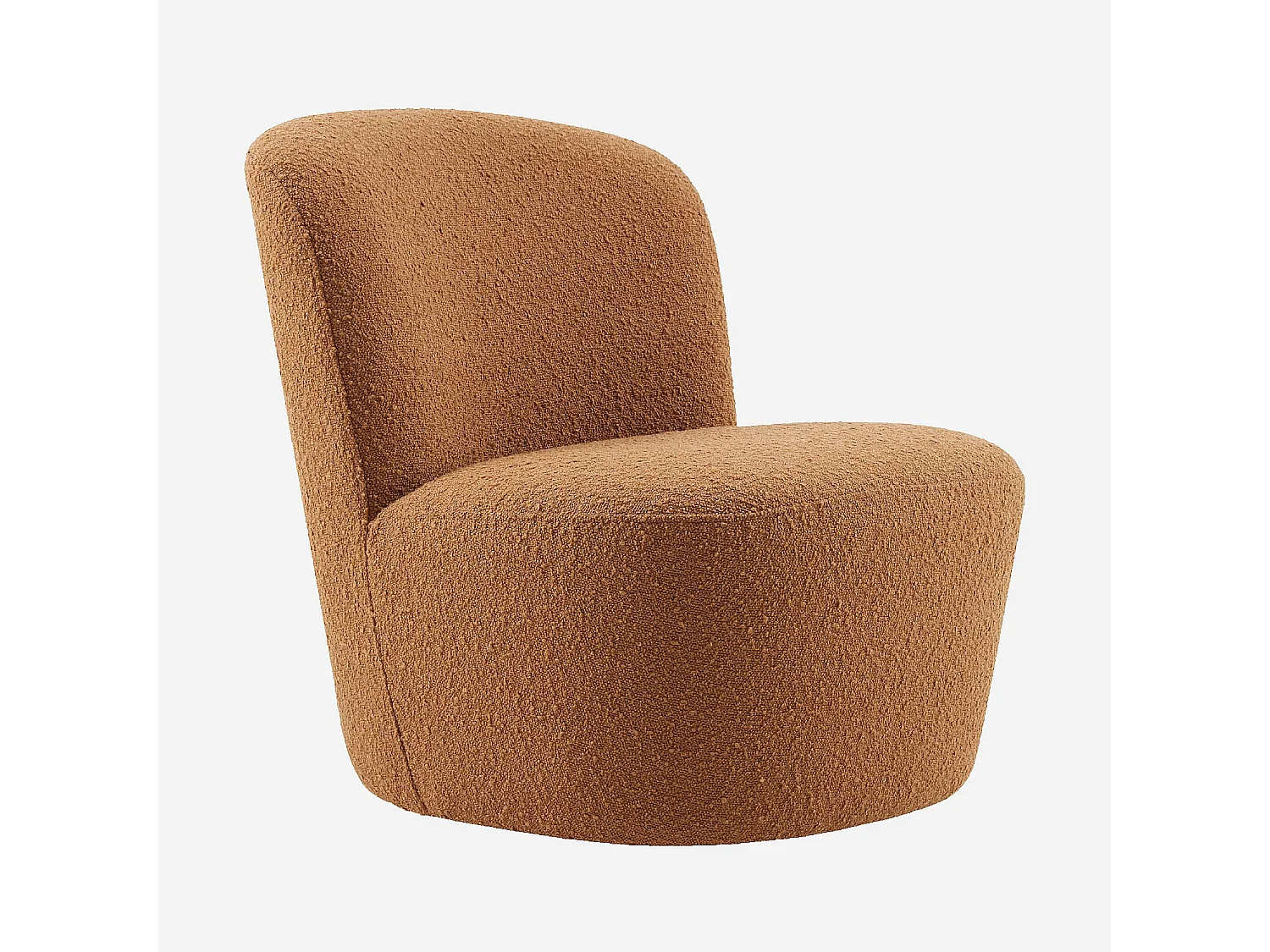 Habitat - Fauteuil pivotant en tissu bouclette - Terracotta - Pauline