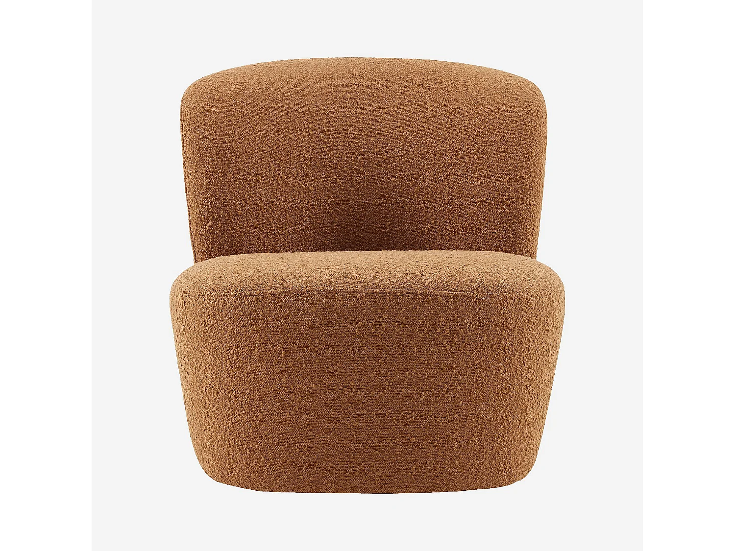 Habitat - Fauteuil pivotant en tissu bouclette - Terracotta - Pauline