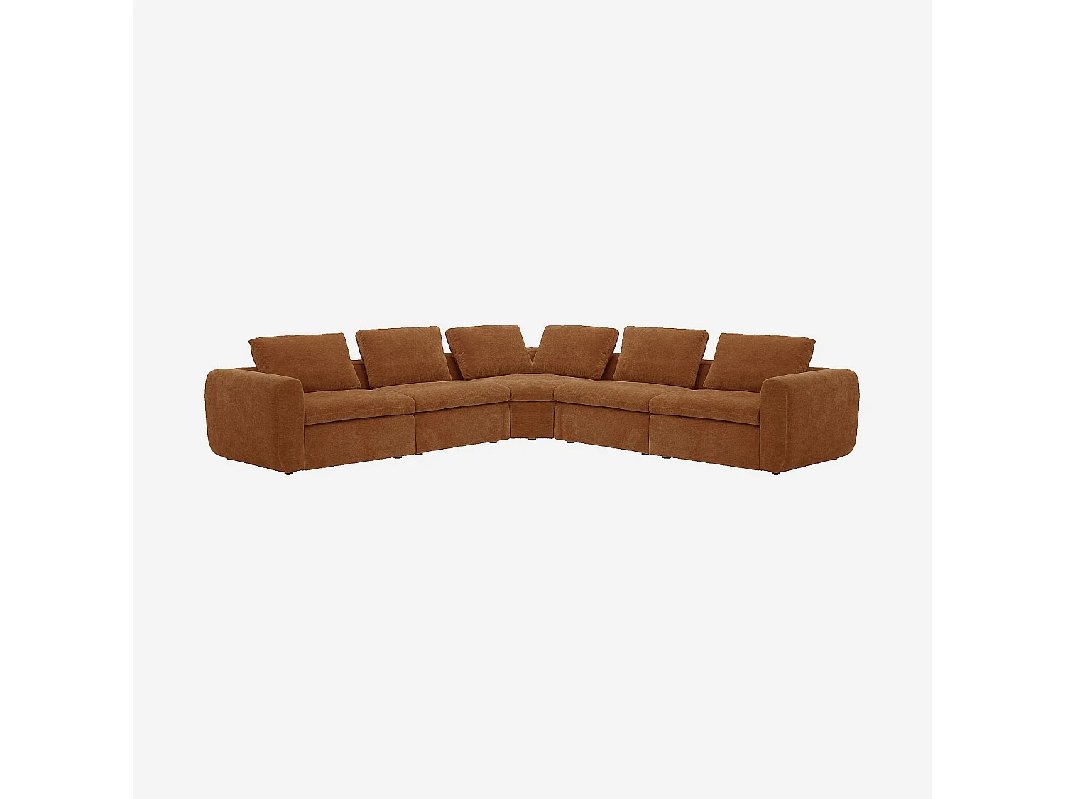 Habitat - Canapé d'angle symétrique modulable en tissu - Marron noisette - Ameria