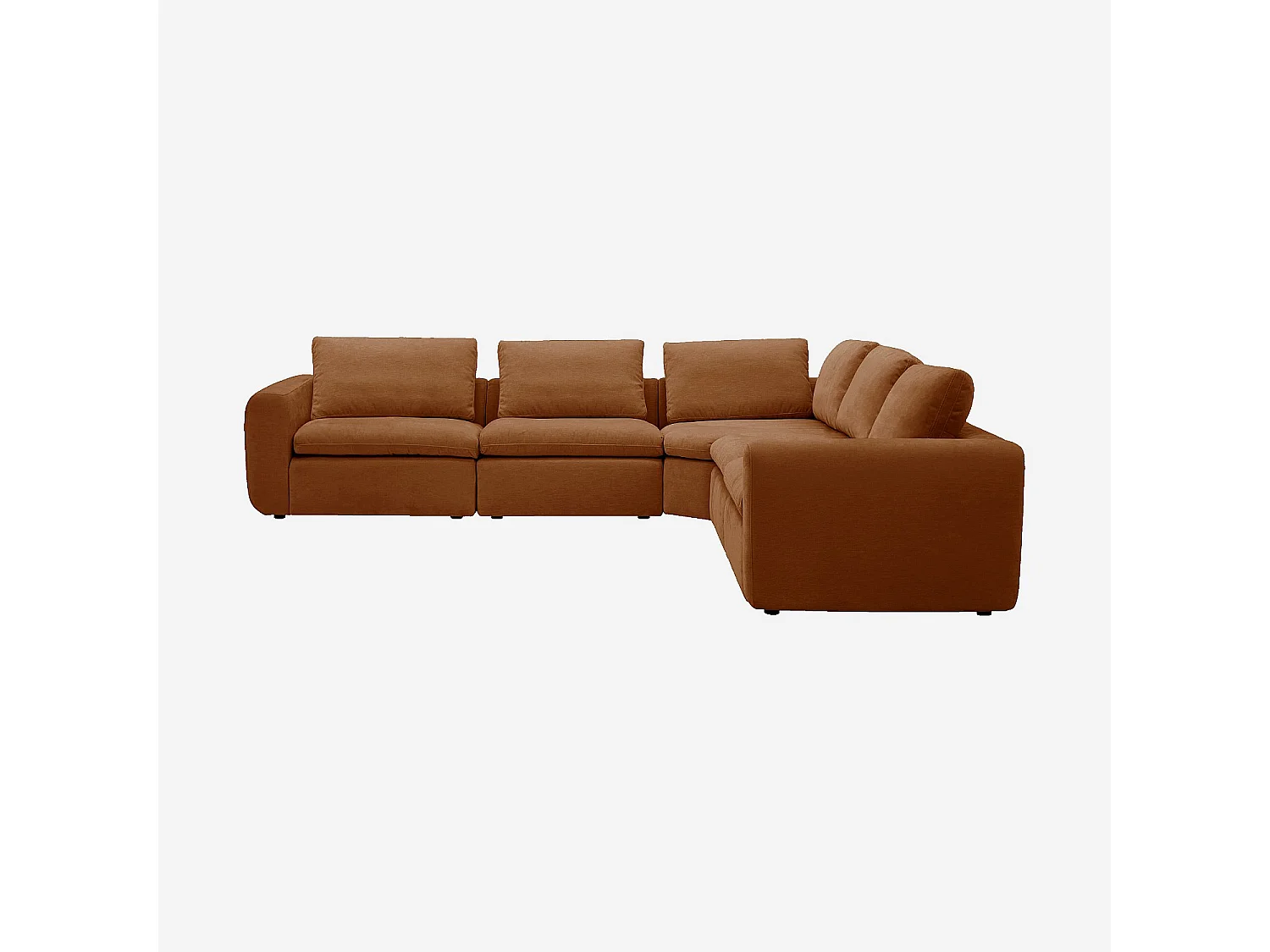 Habitat - Canapé d'angle symétrique modulable en tissu - Marron noisette - Ameria