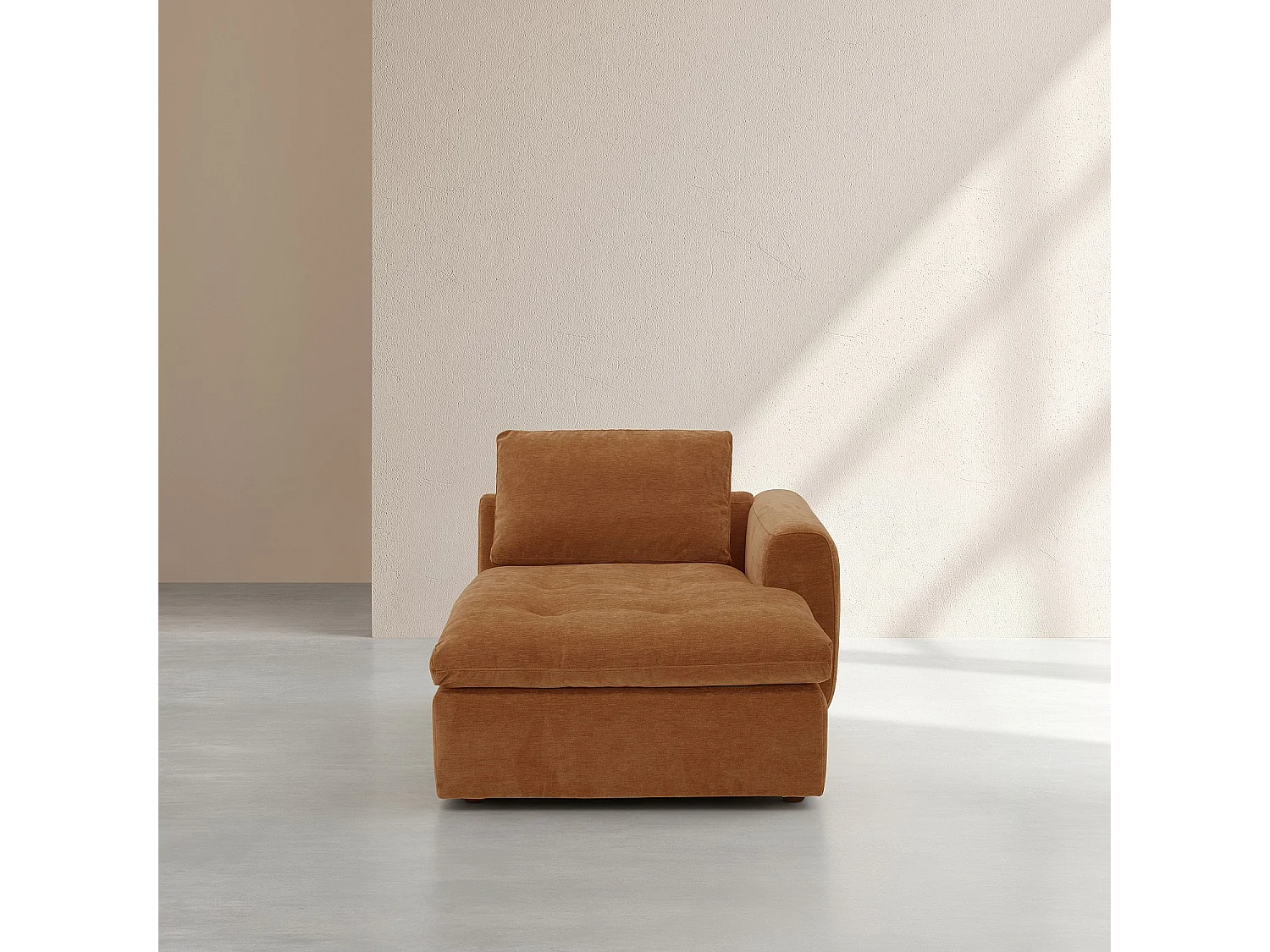 Habitat - Méridienne d'angle droit en tissu - Marron noisette - Ameria