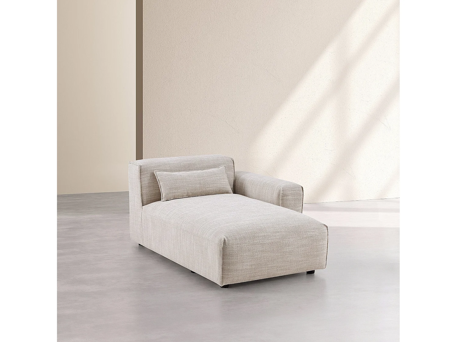 Habitat - Méridienne d'angle droit en tissu - Beige mélangé - Kofi II