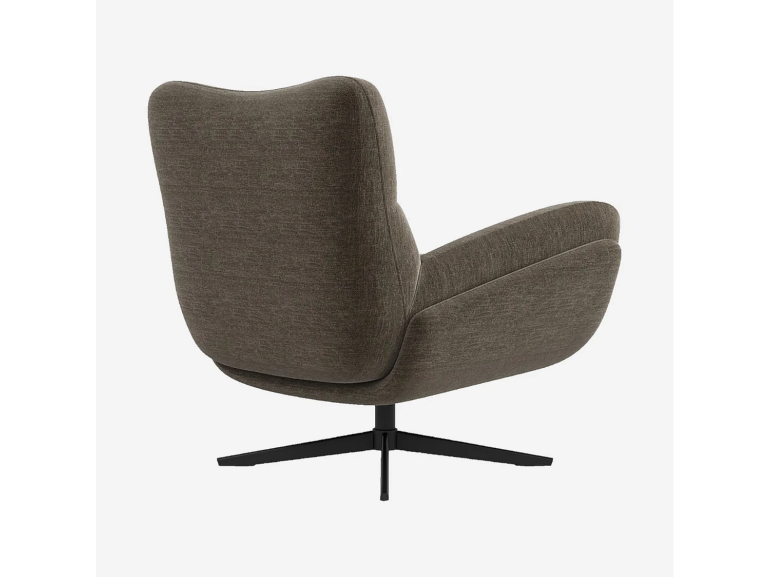 Habitat - Fauteuil pivotant en tissu et métal noir - Taupe - Leia