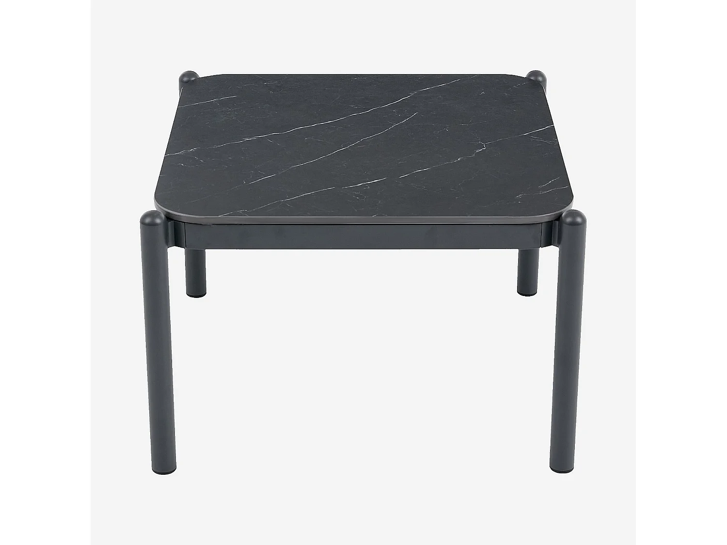 Habitat - Table basse de jardin carrée en aluminium et céramique - Gris anthracite - Nazare
