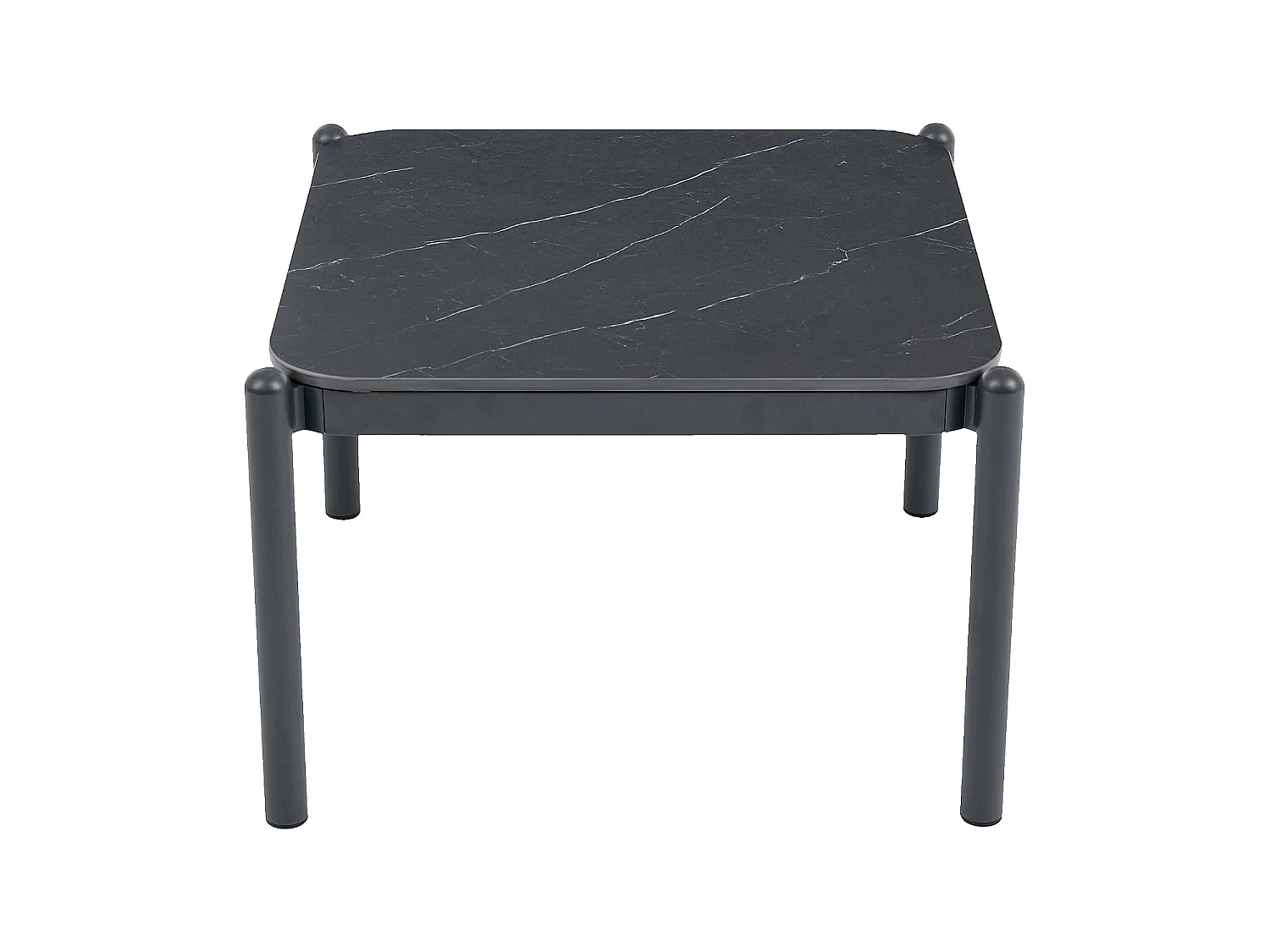 Habitat - Table basse de jardin carrée en aluminium et céramique - Gris anthracite - Nazare