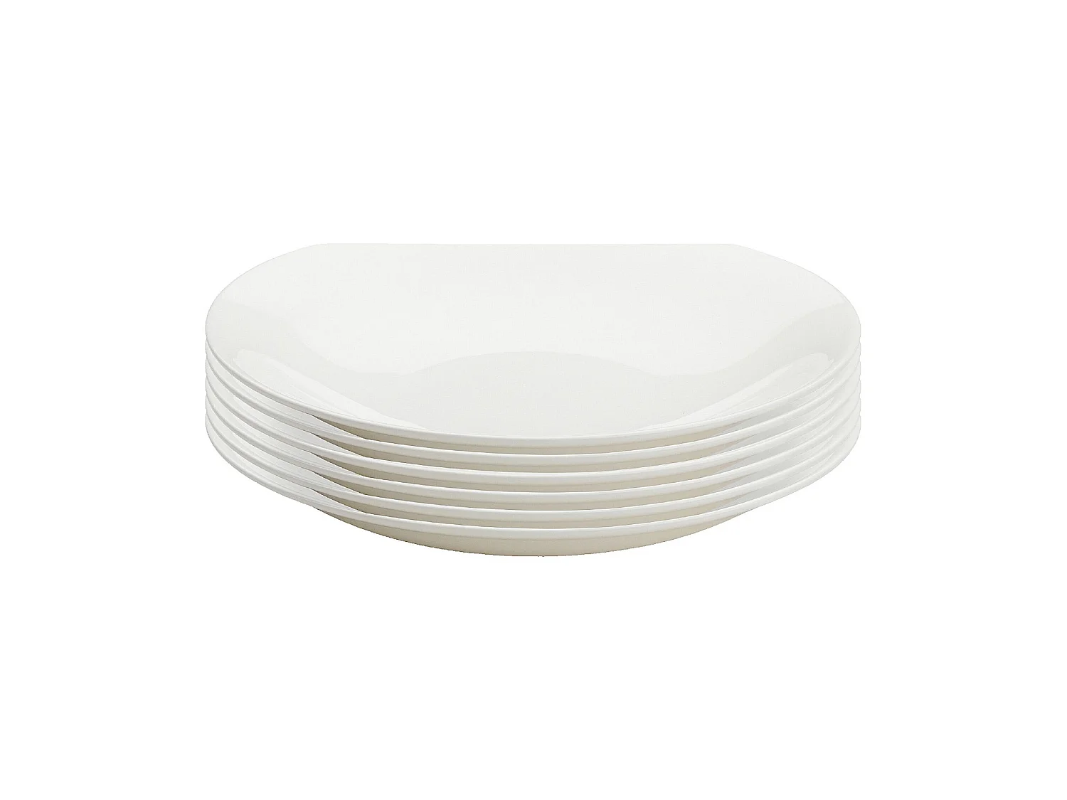 Habitat - Lot de 6 assiettes creuses en porcelaine - 22 cm - Blanc - Taidu II