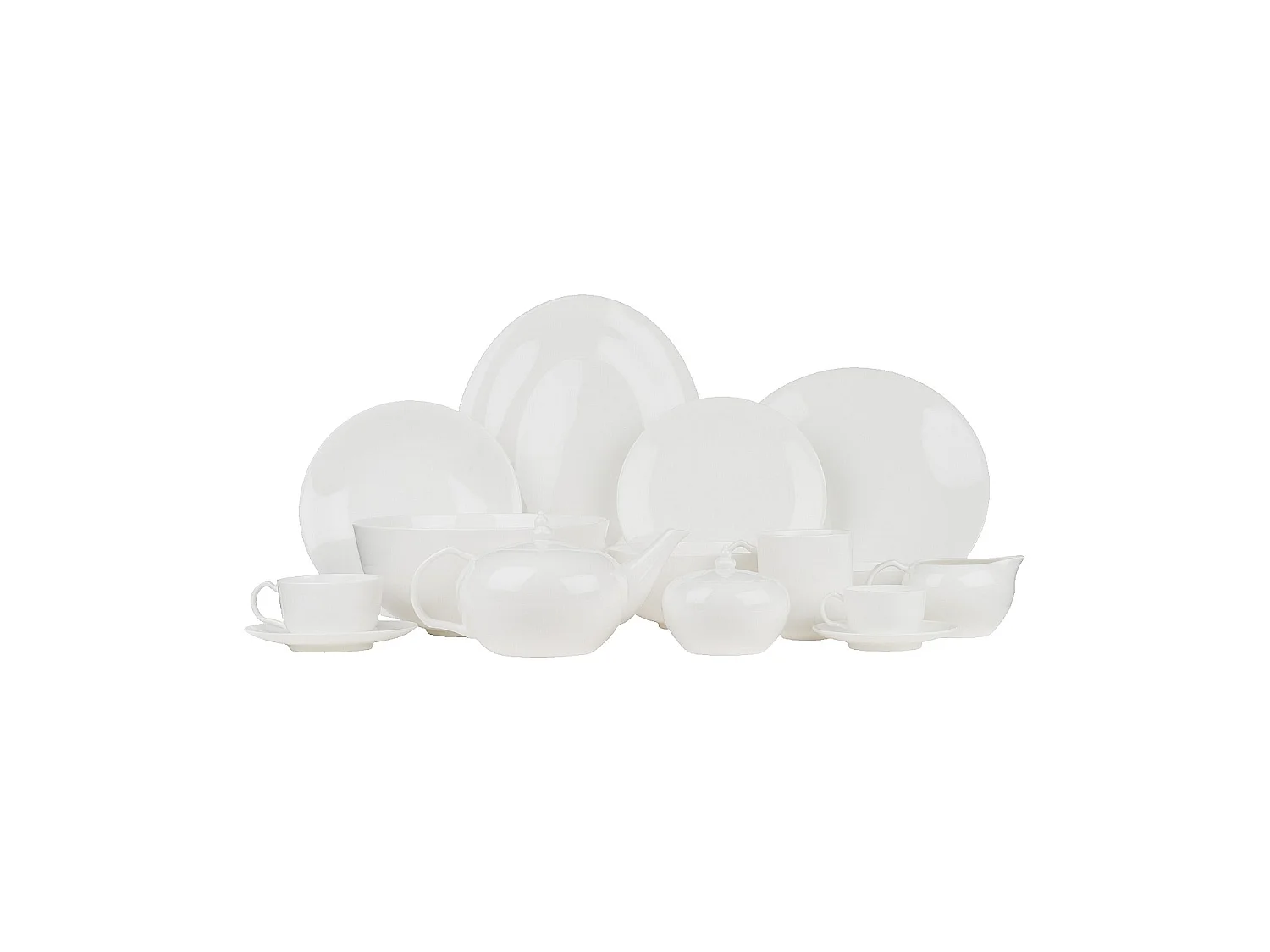 Habitat - Lot de 6 assiettes creuses en porcelaine - 22 cm - Blanc - Taidu II