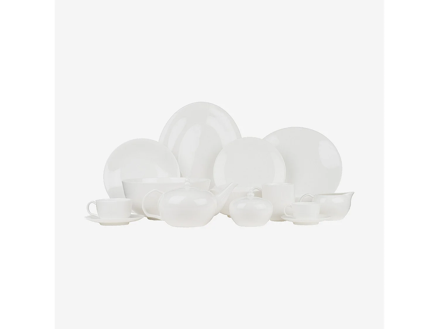 Habitat - Lot de 6 assiettes à dessert en porcelaine - 20,5 cm - Blanc - Taidu II