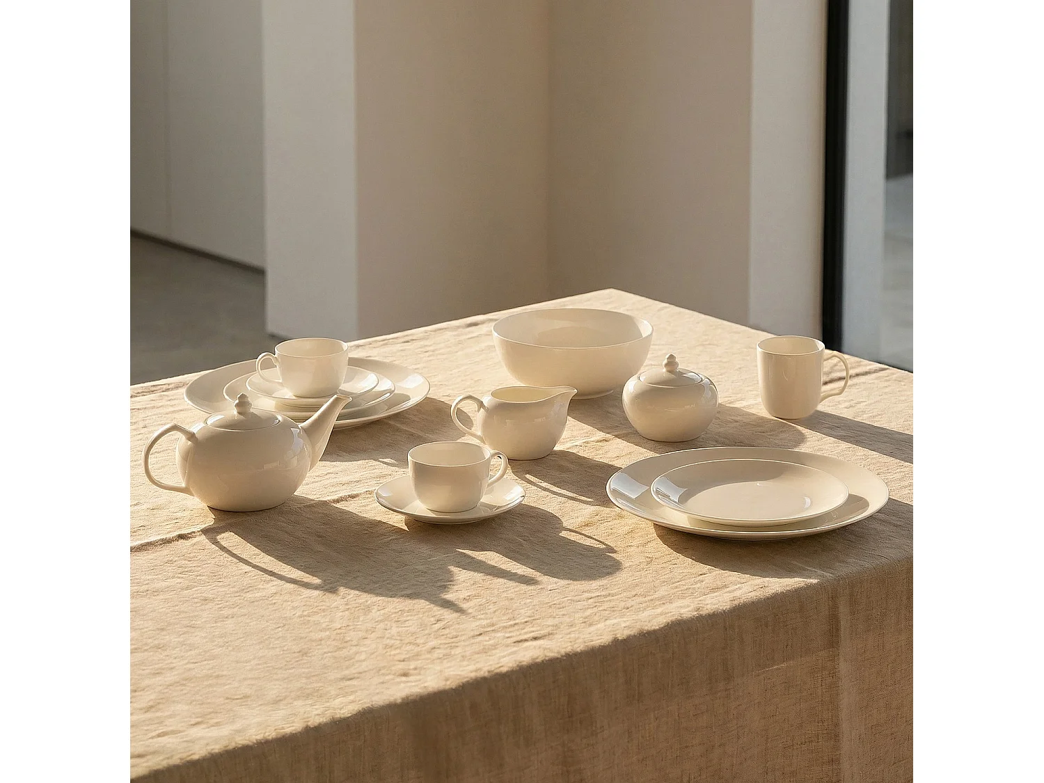 Habitat - Lot de 6 assiettes plates en porcelaine - 26,5 cm - Blanc - Taidu II