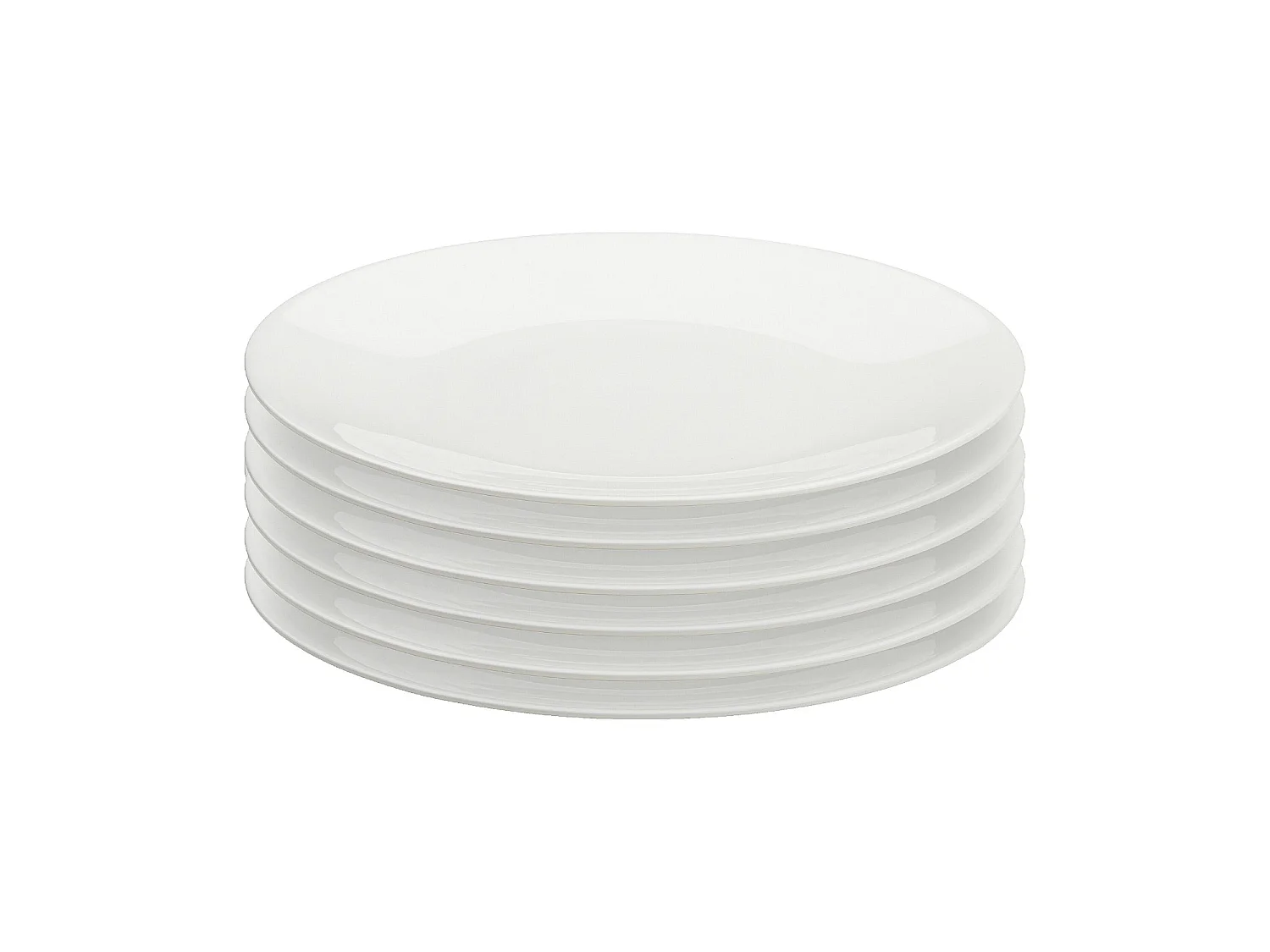 Habitat - Lot de 6 assiettes plates en porcelaine - 26,5 cm - Blanc - Taidu II