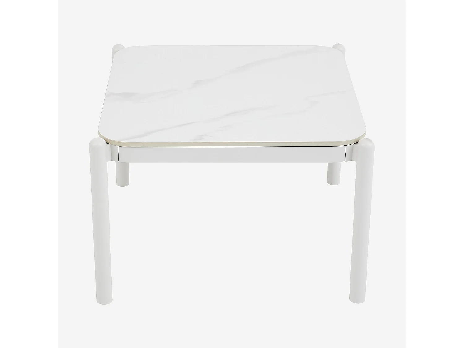 Habitat - Table basse de jardin carrée en aluminium et céramique - Blanc cassé - Nazare