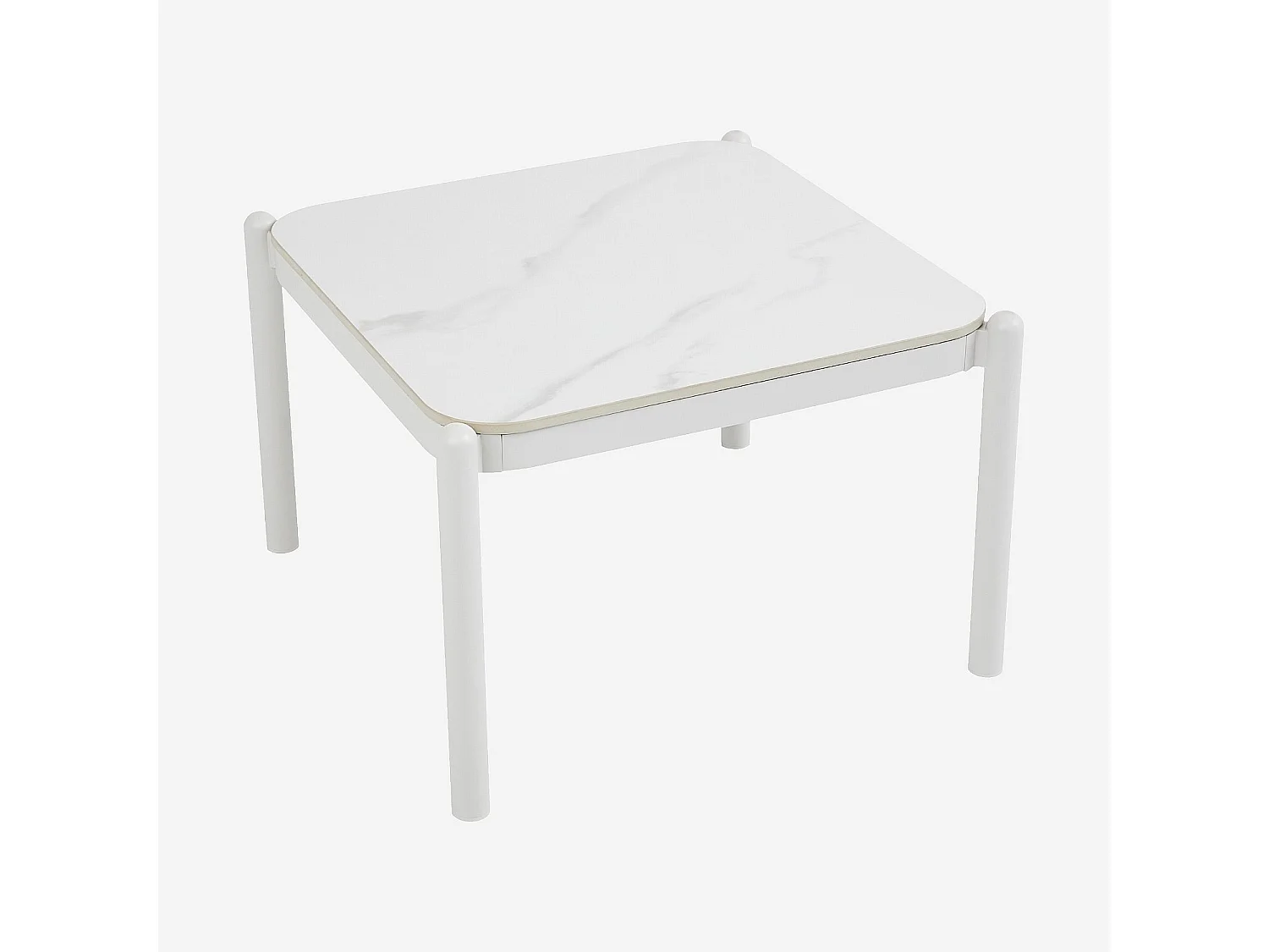 Habitat - Table basse de jardin carrée en aluminium et céramique - Blanc cassé - Nazare