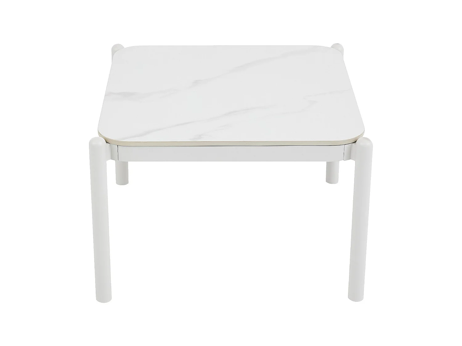 Habitat - Table basse de jardin carrée en aluminium et céramique - Blanc cassé - Nazare