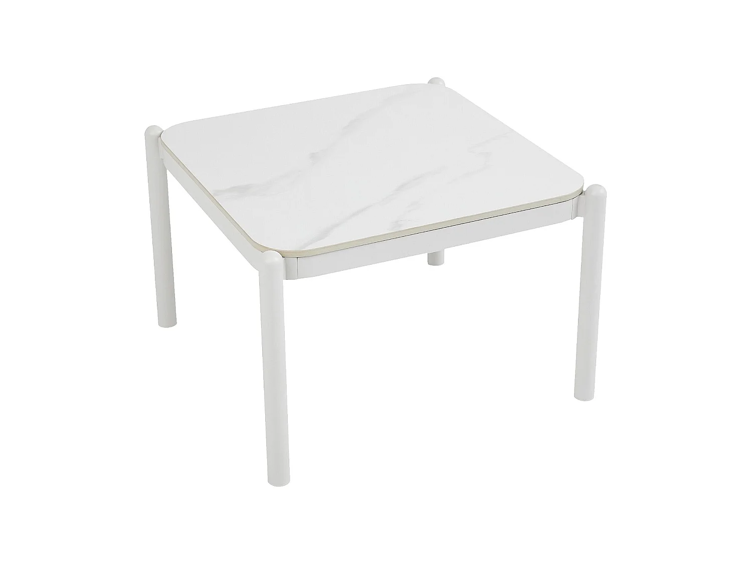 Habitat - Table basse de jardin carrée en aluminium et céramique - Blanc cassé - Nazare