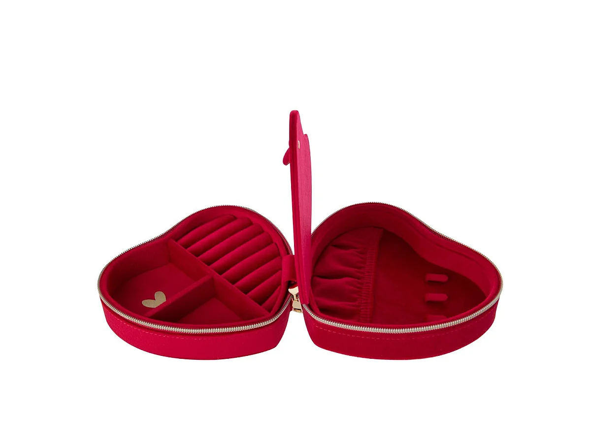 Boîte à Bijoux Cœur "Oto" 15cm Rouge