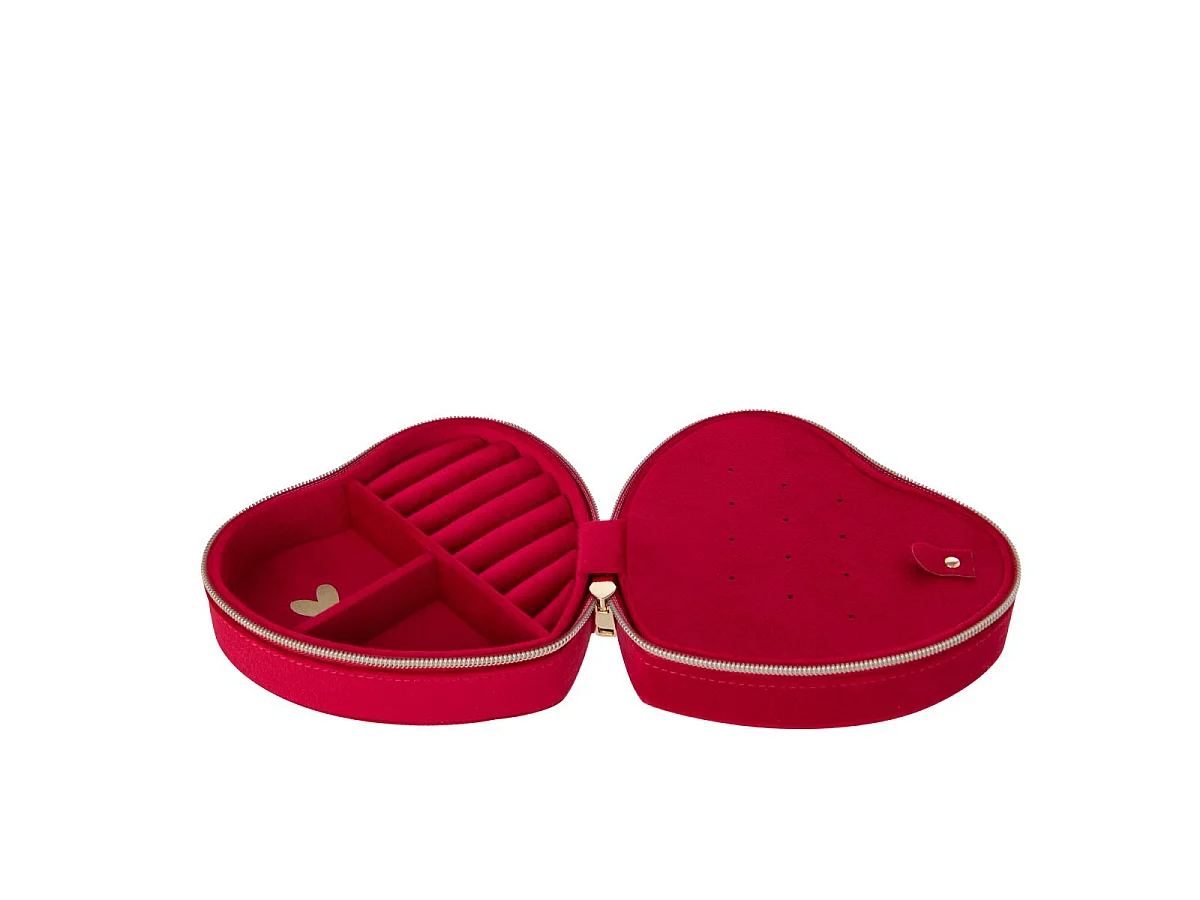 Boîte à Bijoux Cœur "Oto" 15cm Rouge