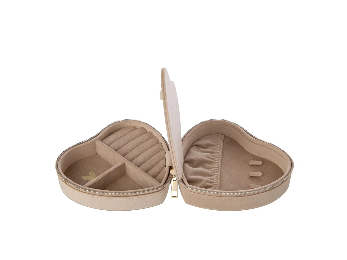 Boîte à Bijoux Cœur "Oto" 15cm Beige