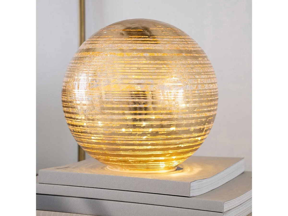 Boule Déco en Verre "Yann" 20cm Doré
