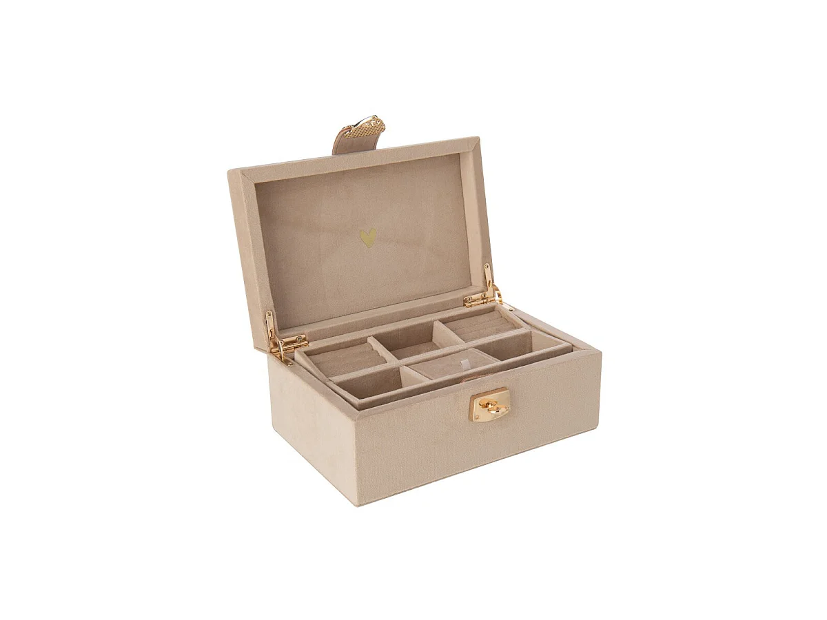 Boîte à Bijoux à Compartiments "Oto" 21cm Beige