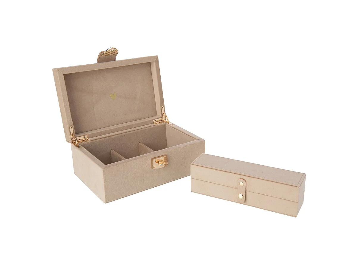 Boîte à Bijoux à Compartiments "Oto" 21cm Beige