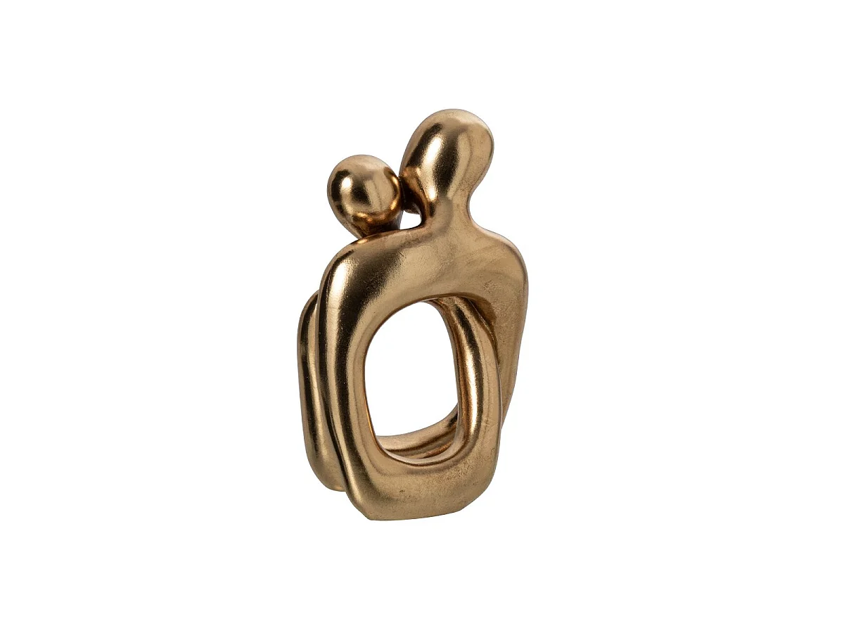 Statuette Déco Couple "Câlin" 36cm Doré