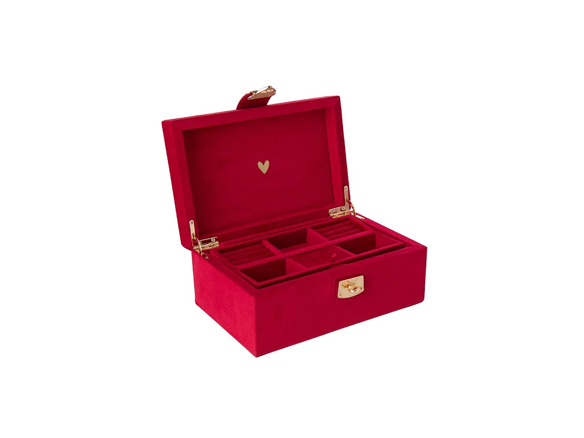 Boîte à Bijoux à Compartiments "Oto" 21cm Rouge