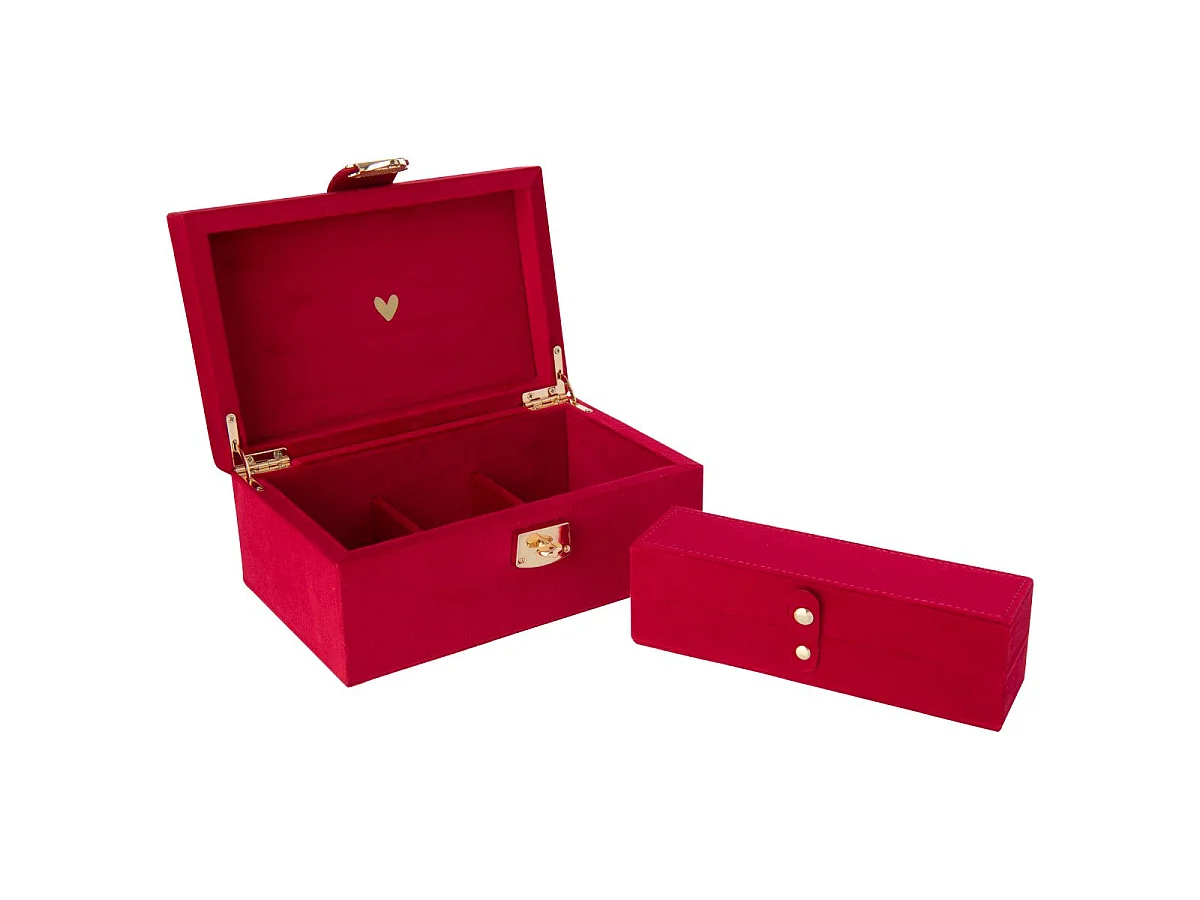 Boîte à Bijoux à Compartiments "Oto" 21cm Rouge
