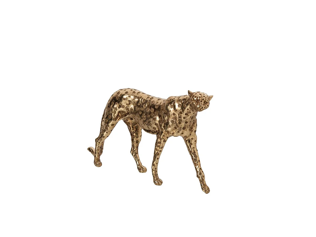 Statuette Déco Guépard "Gino" 43cm Doré