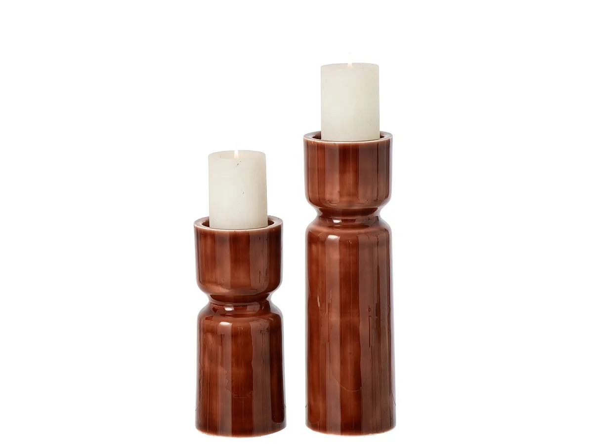 Lot de 2 Chandeliers Design "Enn" 35cm Marron