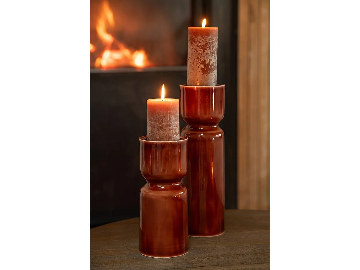 Lot de 2 Chandeliers Design "Enn" 35cm Marron