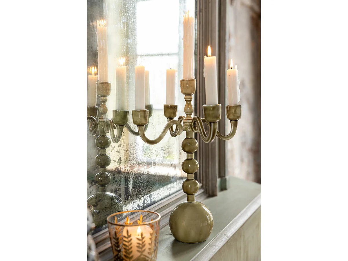 Chandelier 5 Branches "Kaya" 35cm Vert