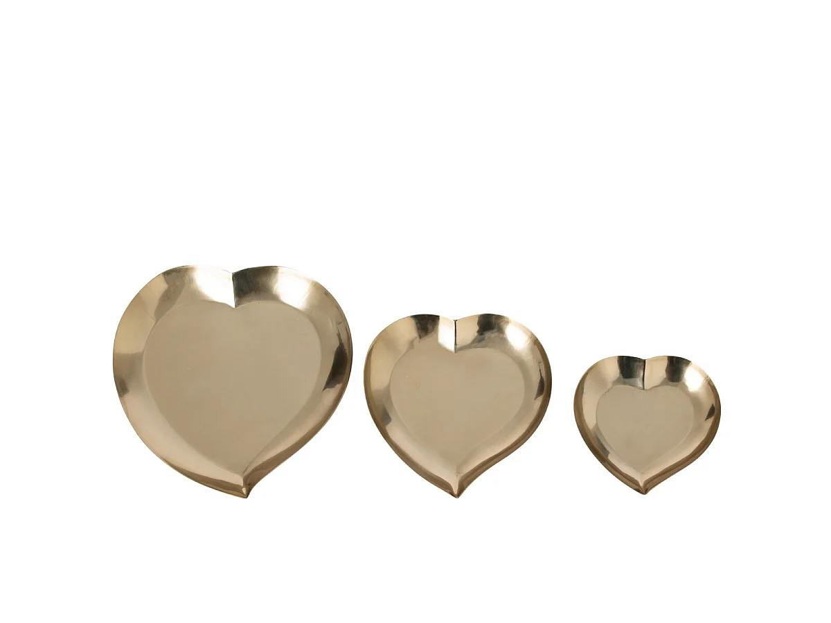 Lot de 3 Coupelles Cœur "Ivo" 26cm Doré