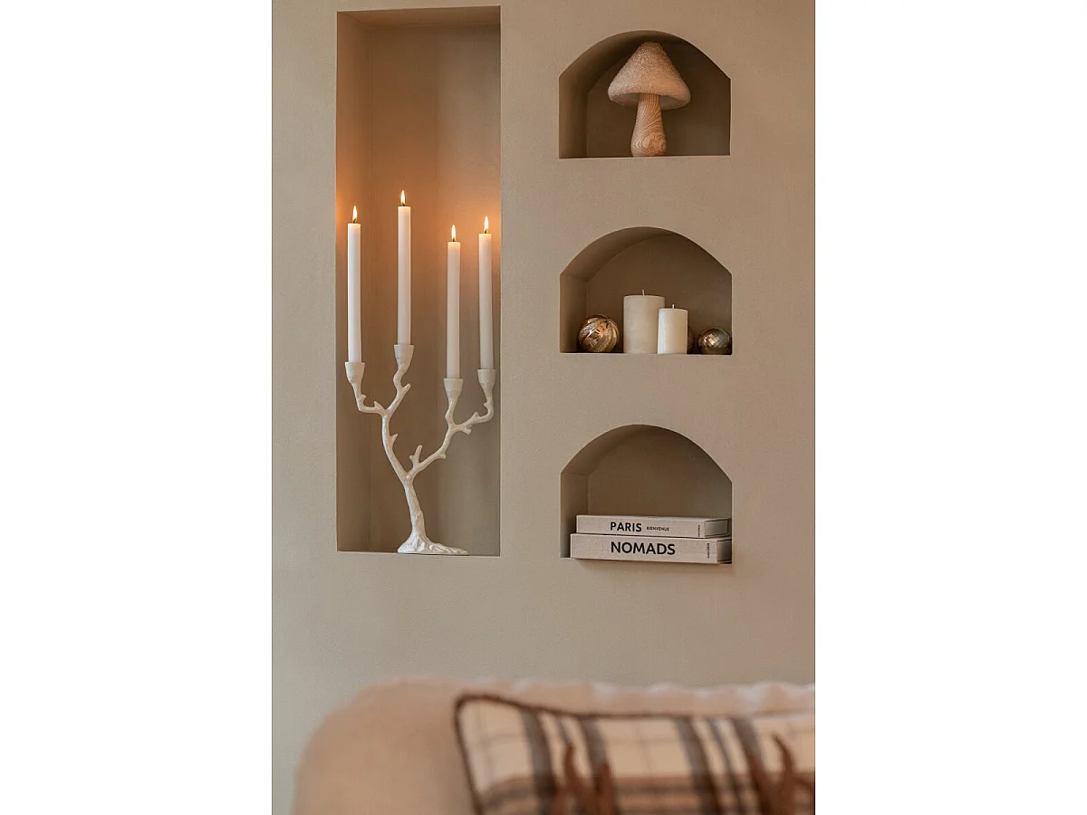 Lot de 2 Champignons Déco en Bois "Rina" 30cm Naturel