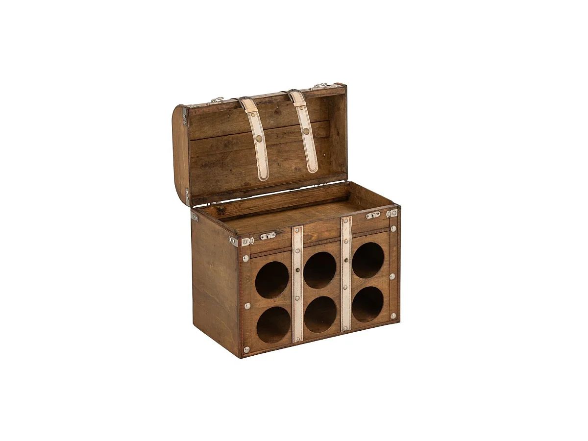 Porte-Bouteilles Malle "Aubin" 42cm Marron