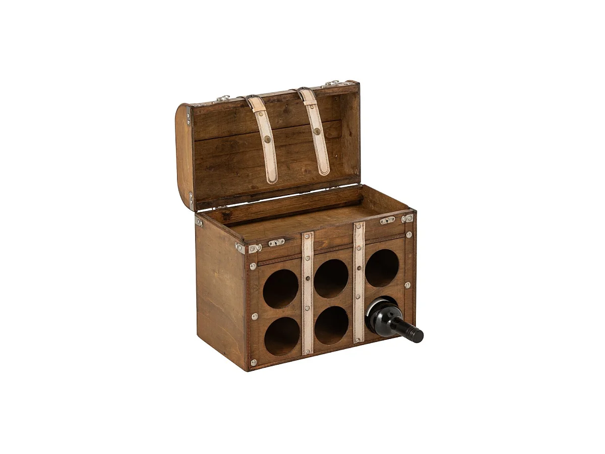 Porte-Bouteilles Malle "Aubin" 42cm Marron