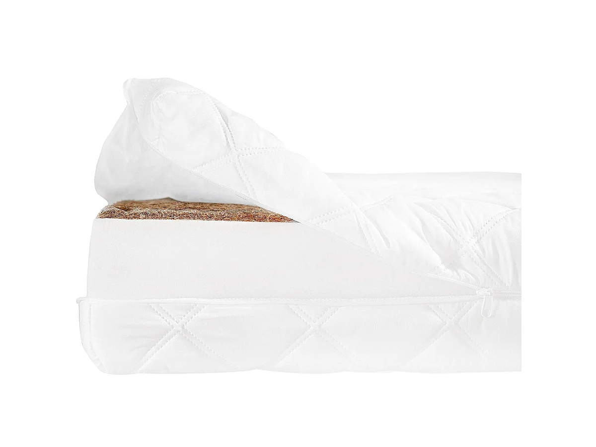 Colchón 60x120 espuma de coco antiácaros 8 cm Arlo Blanco